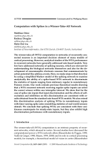 Computation with Spikes in a Winner-Take-All Network
