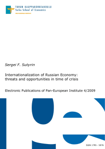 Internationalization of Russian Economy: threats and opportunities