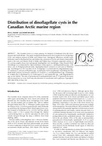 Distribution of dinoflagellate cysts in the Canadian Arctic