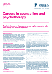 Careers in counselling and psychotherapy