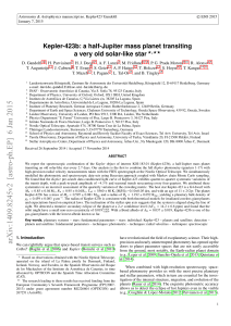 Kepler423b: a half-Jupiter mass planet transiting a very old solar