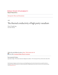 The thermal conductivity of high purity vanadium