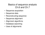 Basics of sequence analysis Ch.6 and Ch.7