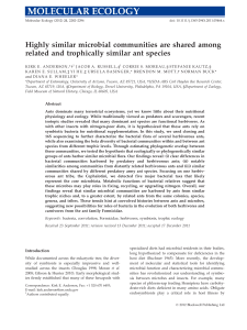 Highly similar microbial communities are shared among related and