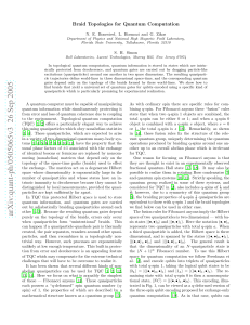 Braid Topologies for Quantum Computation