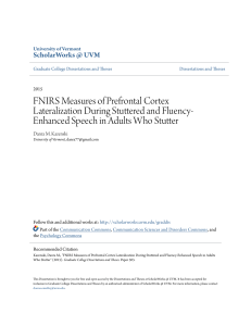 FNIRS Measures of Prefrontal Cortex Lateralization During Stuttered