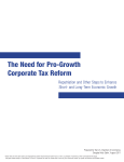 The Need for Pro-Growth Corporate Tax Reform