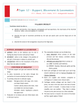 Unit 12 - Support, Movement and Locomotion