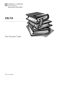 CELTA Pre-Course Task - Cambridge training college britain