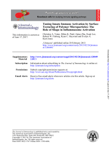 The Tuning Innate Immune Activation by Surface