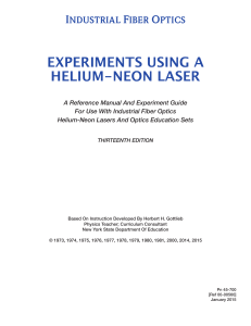 experiments using a helium-neon laser