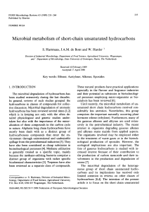Microbial metabolism of short-chain unsaturated hydrocarbons