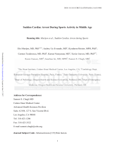 Sudden Cardiac Arrest During Sports Activity in Middle Age