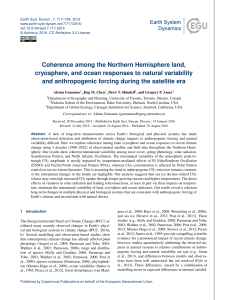 Coherence among the Northern Hemisphere land, cryosphere, and