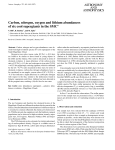 Carbon, nitrogen, oxygen and lithium abundances of six