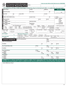 Universal Reporting Form