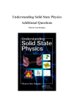 Understanding Solid State Physics Additional Questions