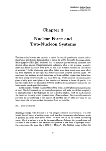 Chapter 3 Nuclear Force and Two