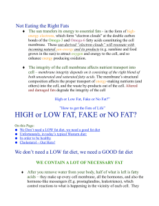 Not Eating the Right Fats