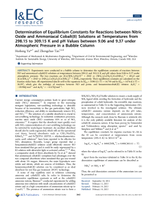 Determination of Equilibrium Constants for Reactions between Nitric