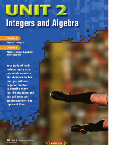 Chapter 3: Algebra: Integers