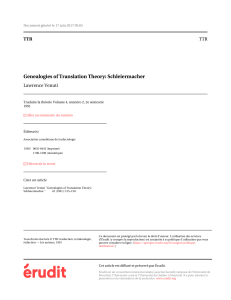 Genealogies of Translation Theory: Schleiermacher