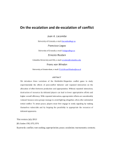 On the escalation and de-escalation of conflict