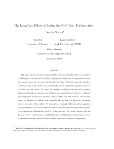 The Long-Run Effects of Losing the Civil War: Evidence from Border