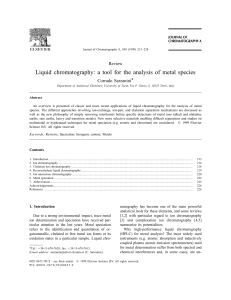 Liquid chromatography: a tool for the analysis of metal species