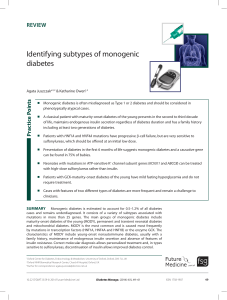 Identifying subtypes of monogenic diabetes