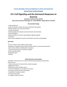 Ch 5 Cell Signaling and the Hormonal Responses to Exercise