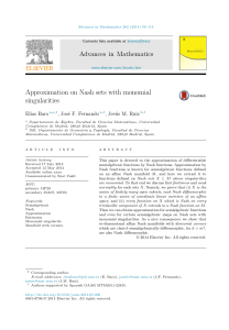 Approximation on Nash sets with monomial singularities