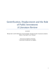 Gentrification, Displacement and the Role of Public Investment: A