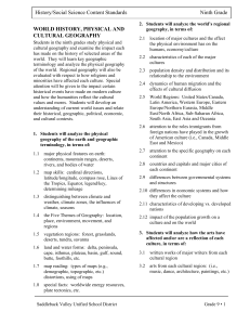 History/Social Science Content Standards Ninth Grade