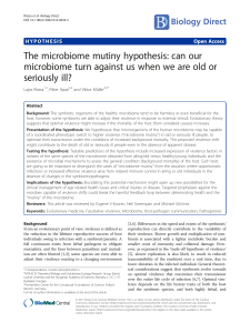 The microbiome mutiny hypothesis: can our microbiome turn against