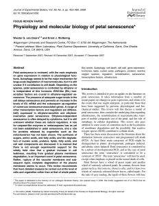 Physiology and molecular biology of petal senescence