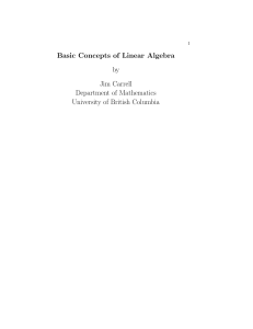 Basic Concepts of Linear Algebra by Jim Carrell