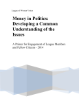 Money in Politics: Developing a Common Understanding of the Issues