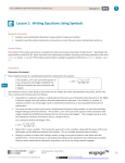 Lesson 1: Writing Equations Using Symbols