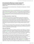 Environmental Influences on Gene Expression