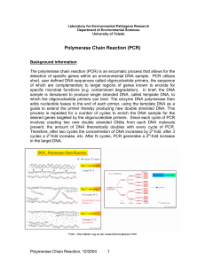 Polymerase Chain Reaction (PCR) - Department of Environmental