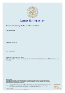 Transient Electromagnetic Waves in Nonlinear Media Sjöberg, Daniel