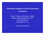 Ultrasound Imaging System Performance Assessment
