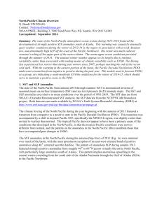 North Pacific Climate Overview N. Bond (UW/JISAO) Contact