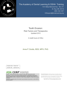 Tooth Erosion - Academy of Dental Learning