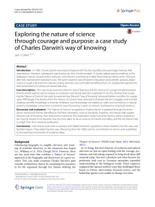 a case study of Charles Darwin`s way of knowing