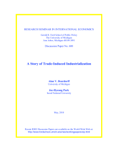 A Story of Trade-Induced Industrialization