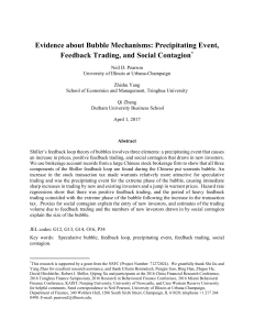 Evidence about Bubble Mechanisms: Precipitating Event