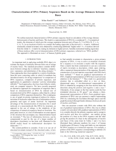 Characterization of DNA Primary Sequences Based on the Average