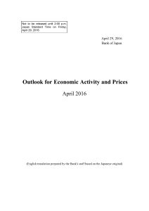 Outlook for Economic Activity and Prices (April 2016, full text)